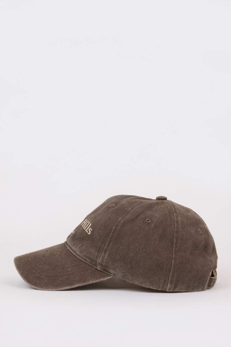 Casquette de baseball/basketball en jean brodé pour homme