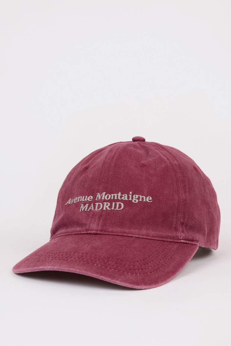 Casquette en jean brodée unisexe