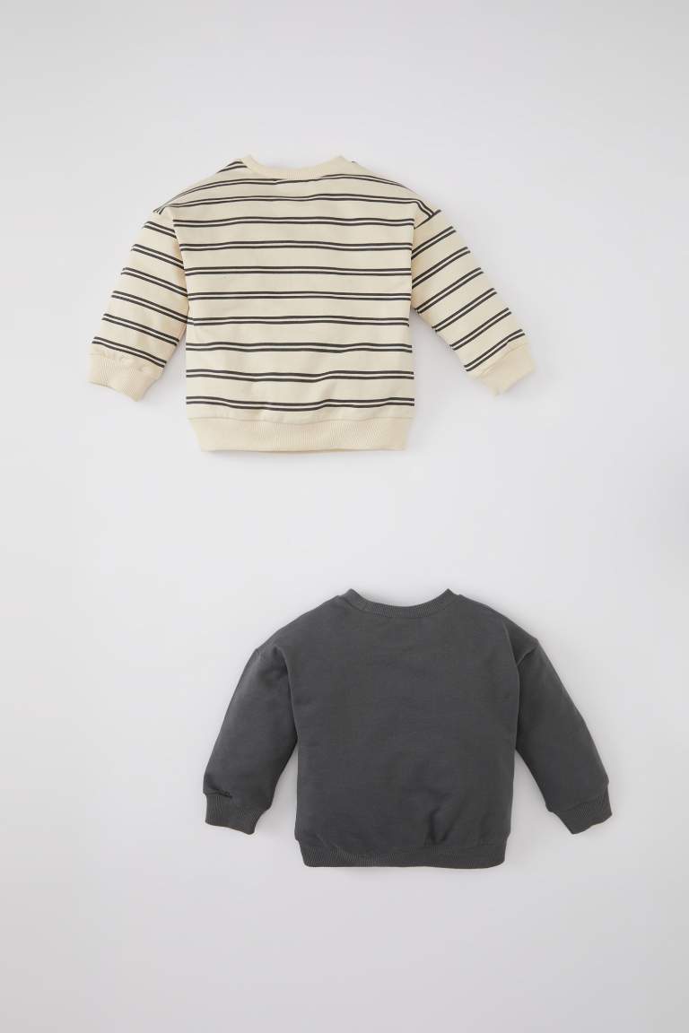 2 Sweatshirts Col Rond imprimé pour Bébé Garçon