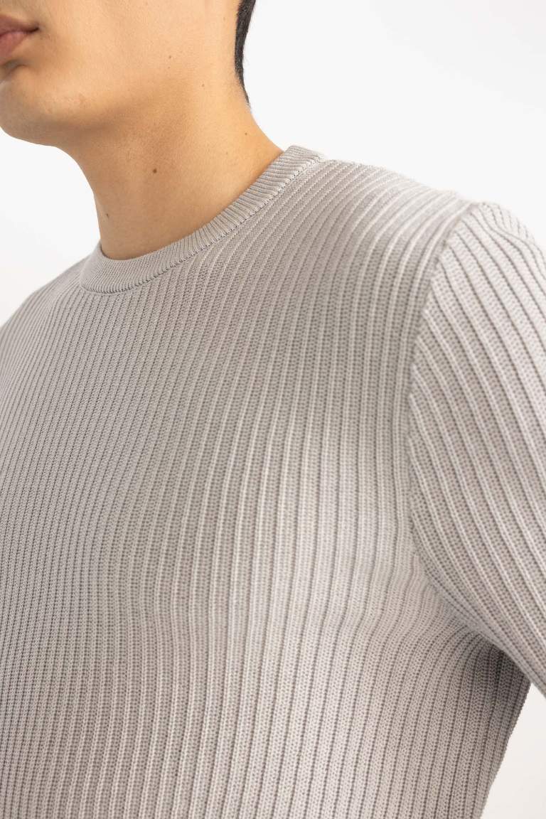 Standard Fit Crew Neck Basic Knitted Pullover