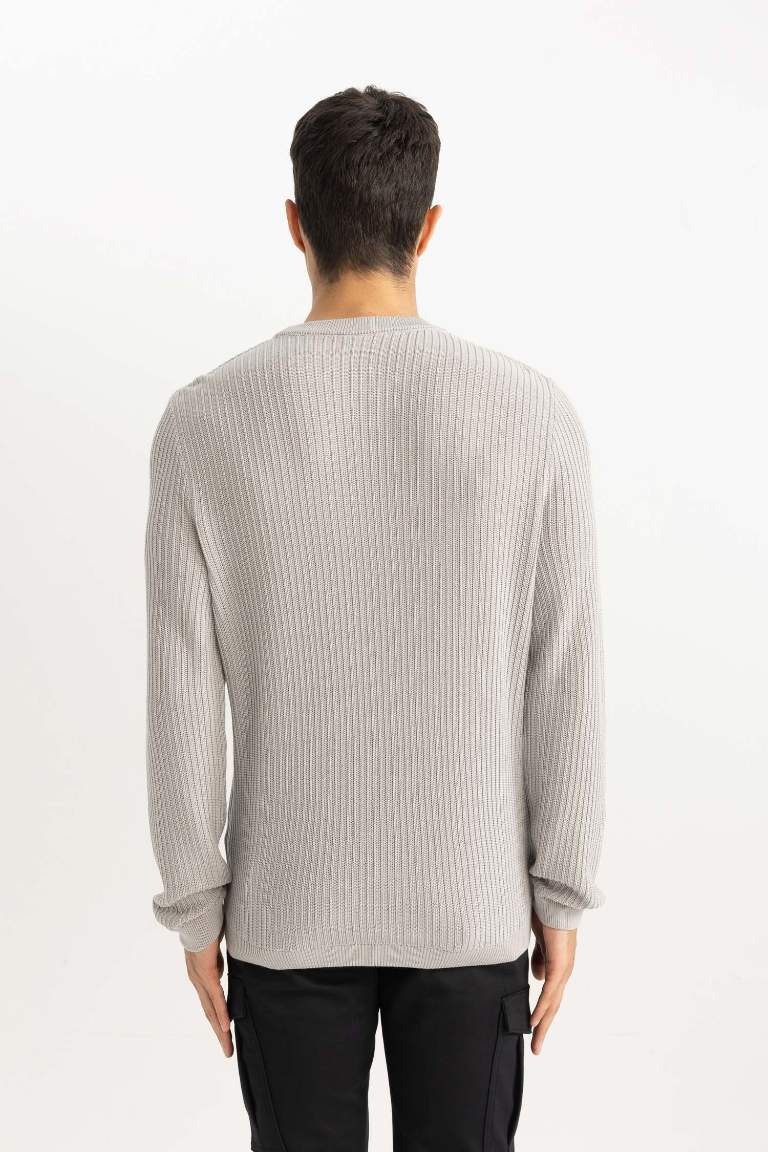 Standard Fit Crew Neck Basic Knitted Pullover