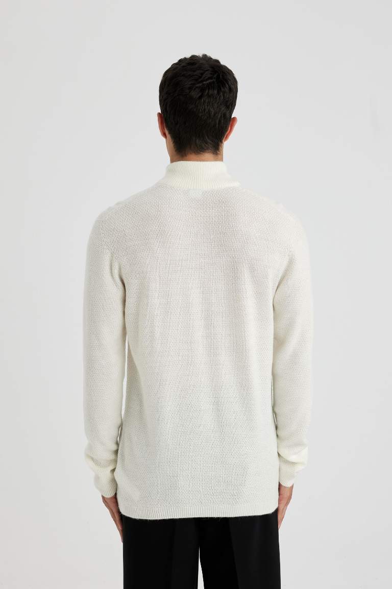 Standard Fit Turtleneck Basic Knitted Pullover