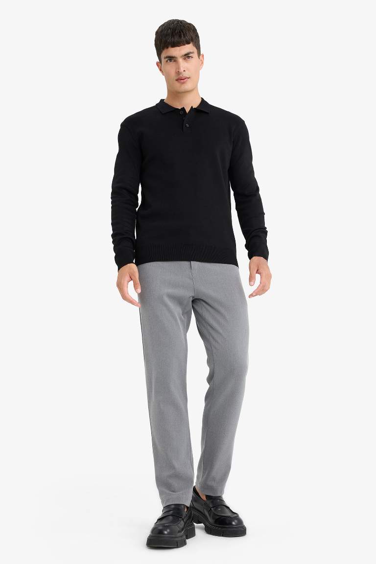 Standard Fit Polo Collar Knitwear Pullover