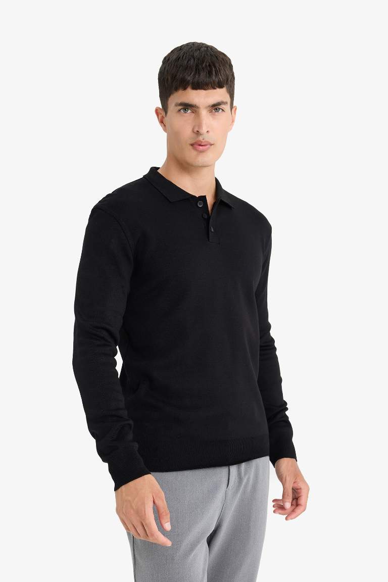 Standard Fit Polo Collar Knitwear Pullover