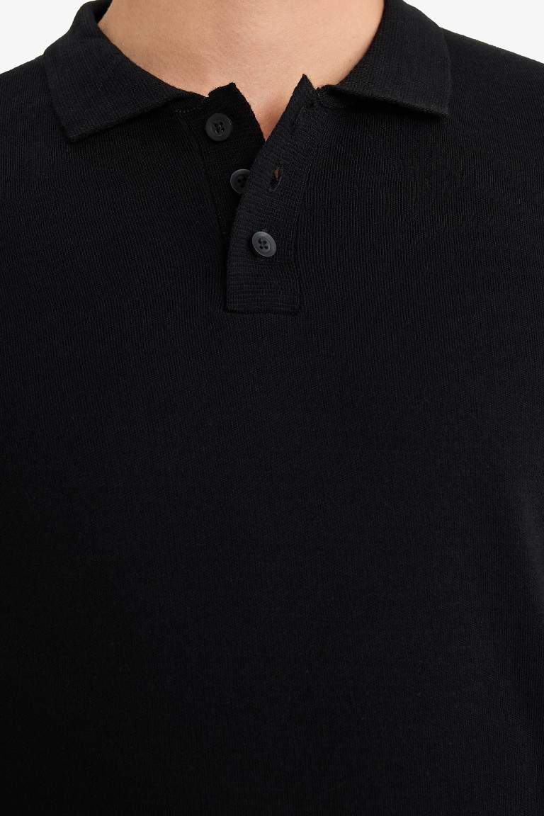 Standard Fit Polo Collar Knitwear Pullover