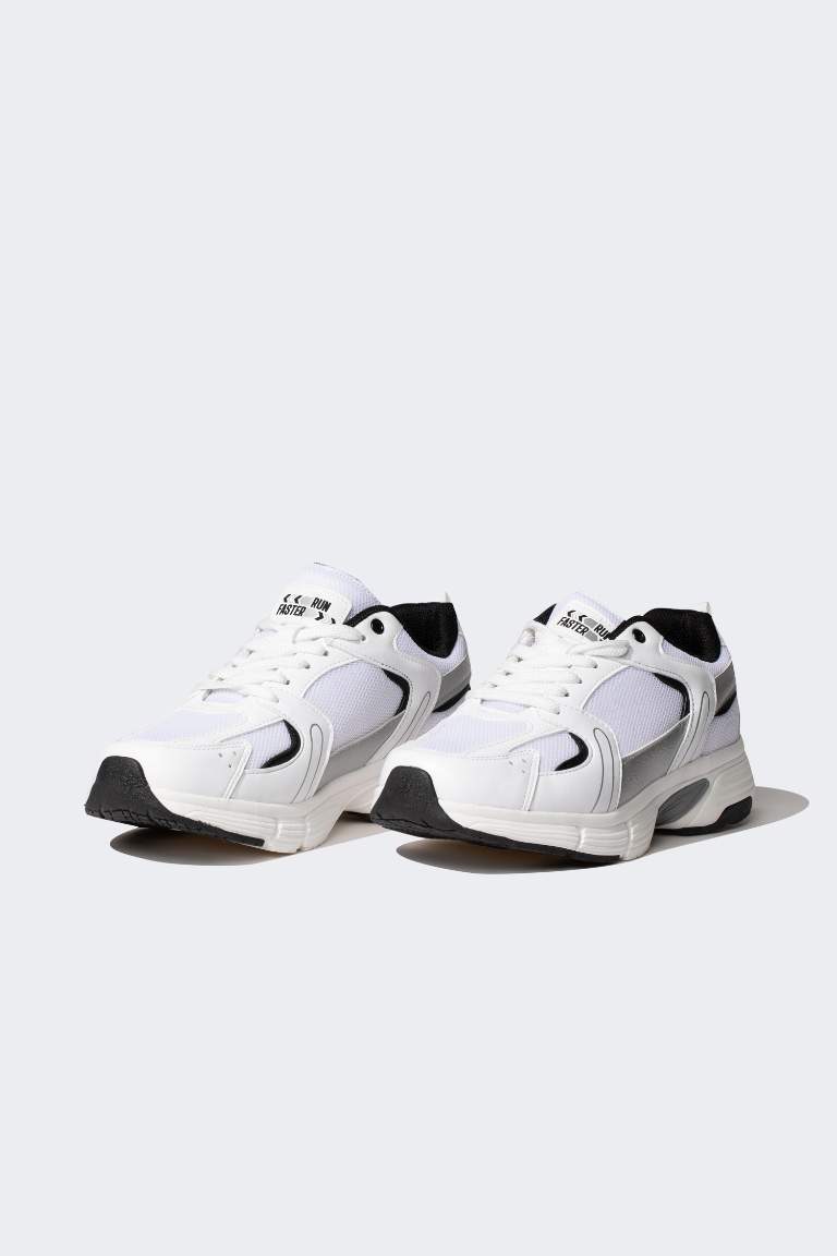 Woman Faux Leather Serrated Sole Sport shoes