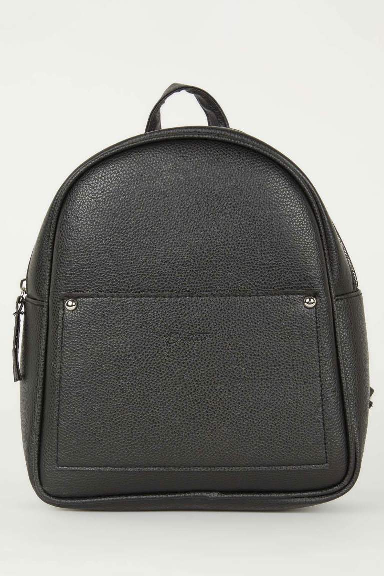 Woman Faux Leather Backpack