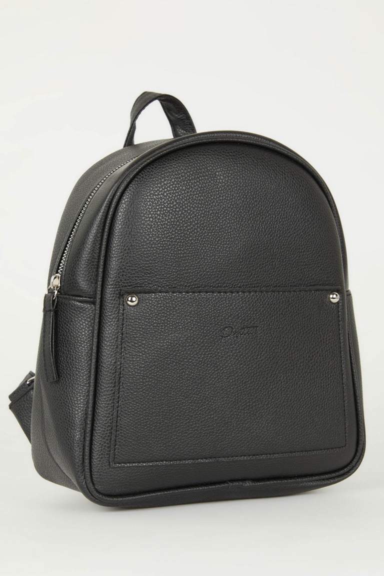 Woman Faux Leather Backpack