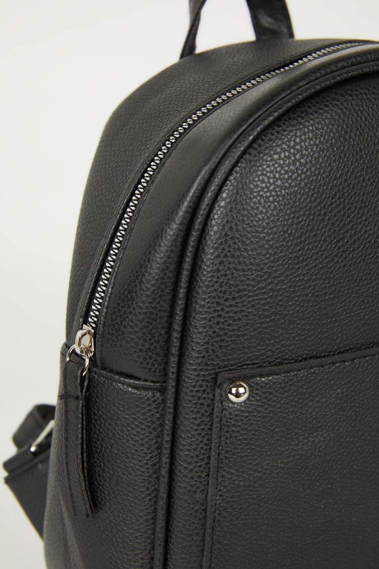 Woman Faux Leather Backpack