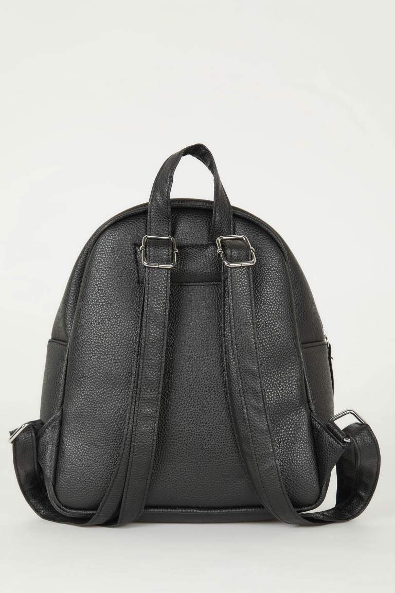 Woman Faux Leather Backpack