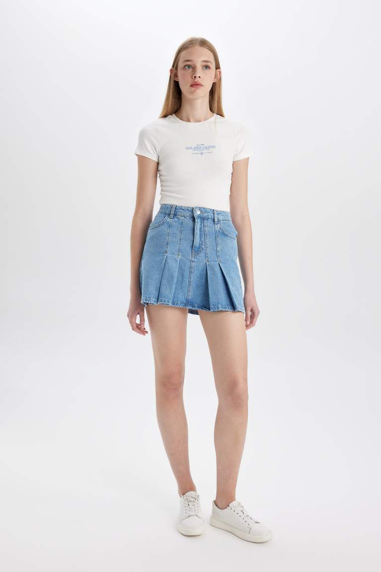 Fashion Fit Jean Mini Skirt