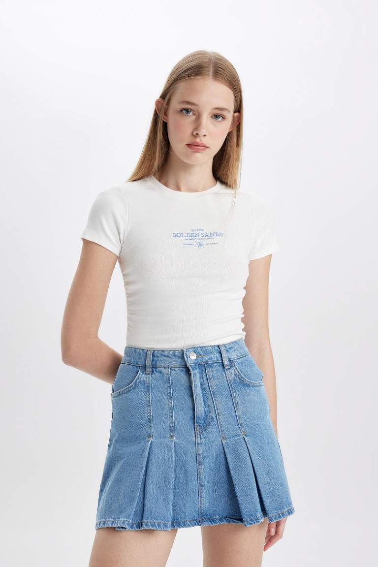 Fashion Fit Jean Mini Skirt