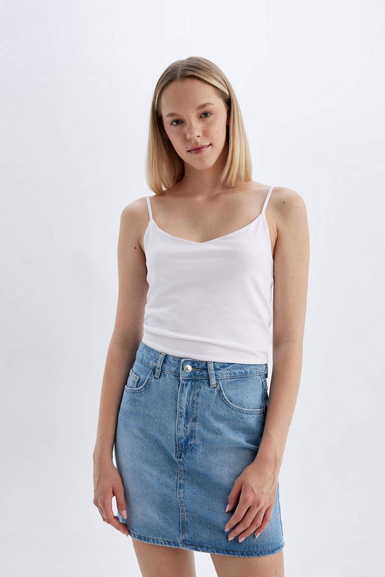 Regular Fit Jean Mini Skirt