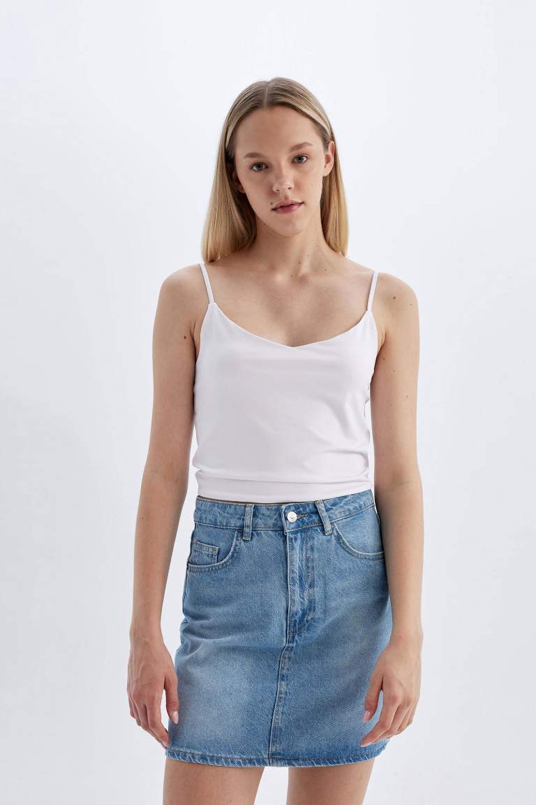 Regular Fit Jean Mini Skirt