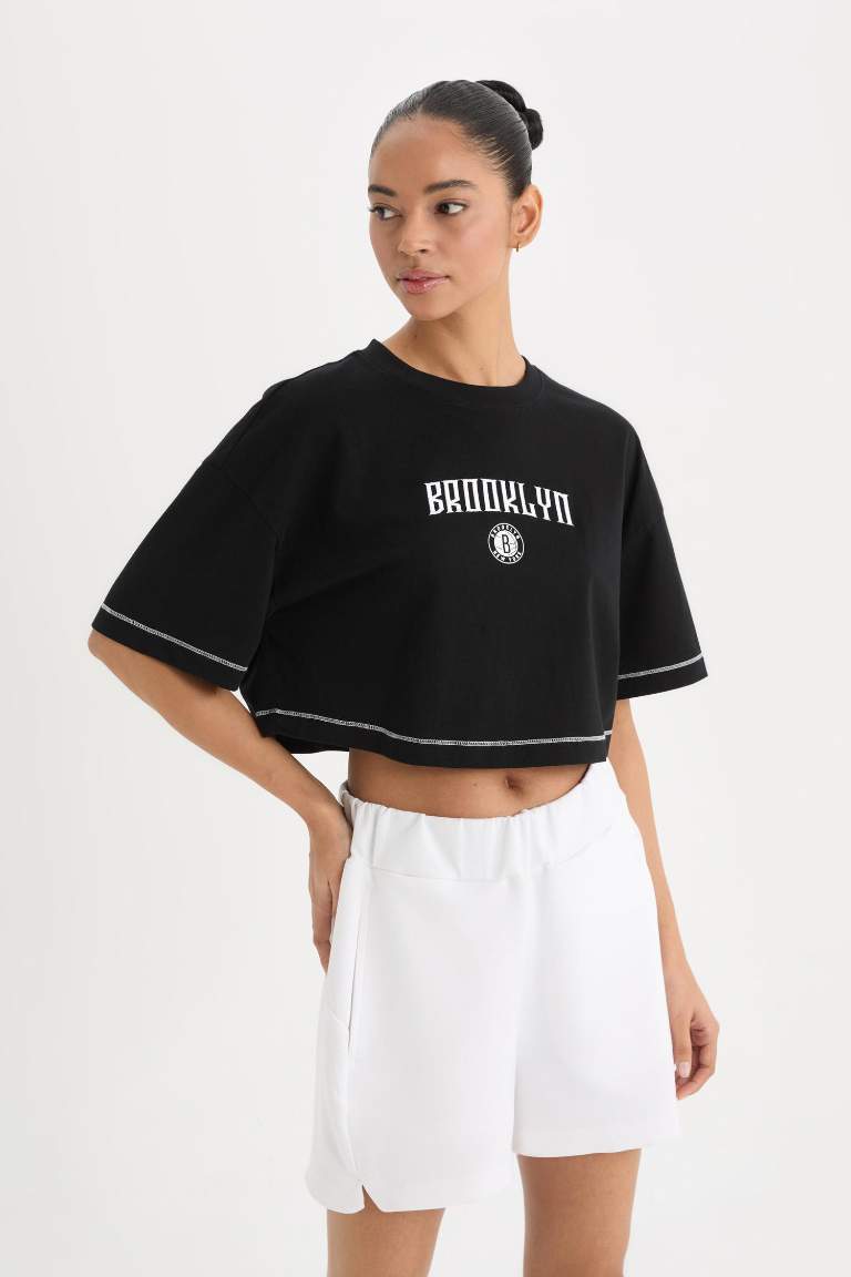 NBA Brooklyn Nets Лицензиялық дөңгелек жаға Қысқа жеңді футболка