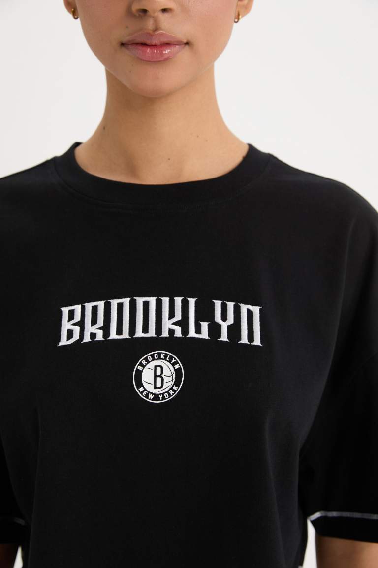NBA Brooklyn Nets Лицензиялық дөңгелек жаға Қысқа жеңді футболка