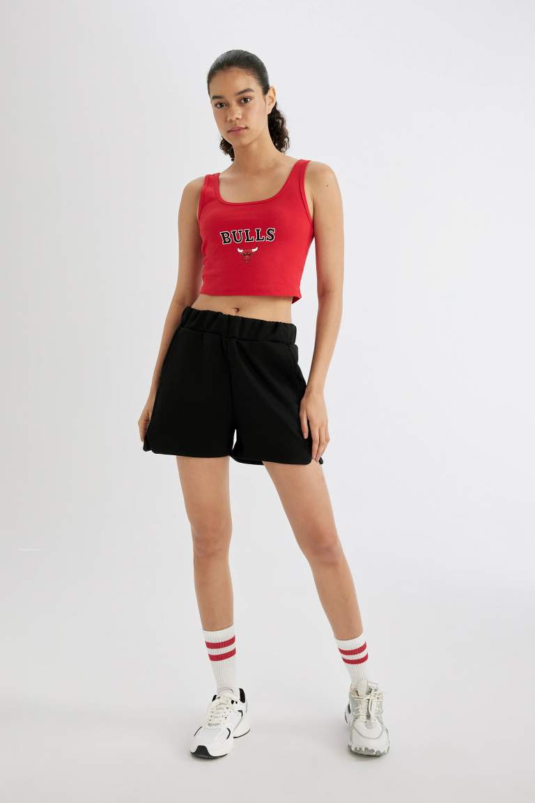 Débardeur Crop Col Rond Nba Chicago Bulls Defactofit