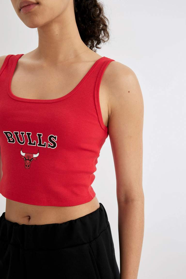 Débardeur Crop Col Rond Nba Chicago Bulls Defactofit