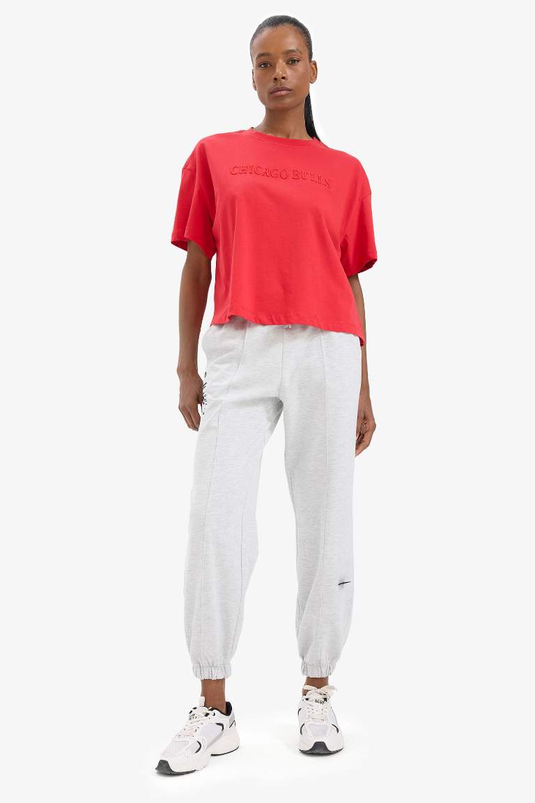 DeFactoFit NBA Chicago Bulls Jogger Çift Cepli Jogger Paça Standart Boy Eşofman Altı