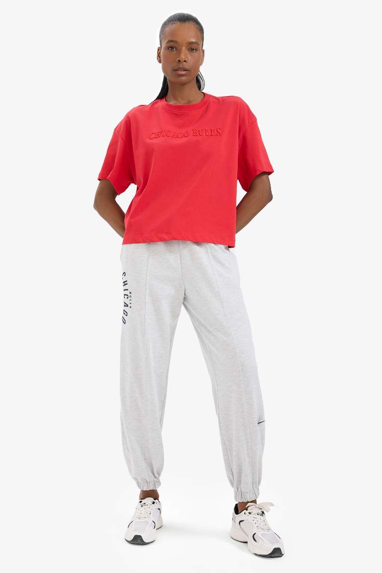 DeFactoFit NBA Chicago Bulls Jogger Çift Cepli Jogger Paça Standart Boy Eşofman Altı