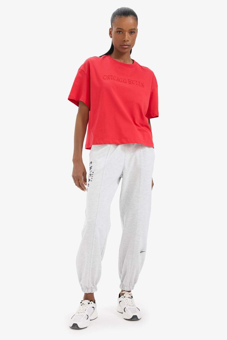 DeFactoFit NBA Chicago Bulls Jogger Çift Cepli Jogger Paça Standart Boy Eşofman Altı