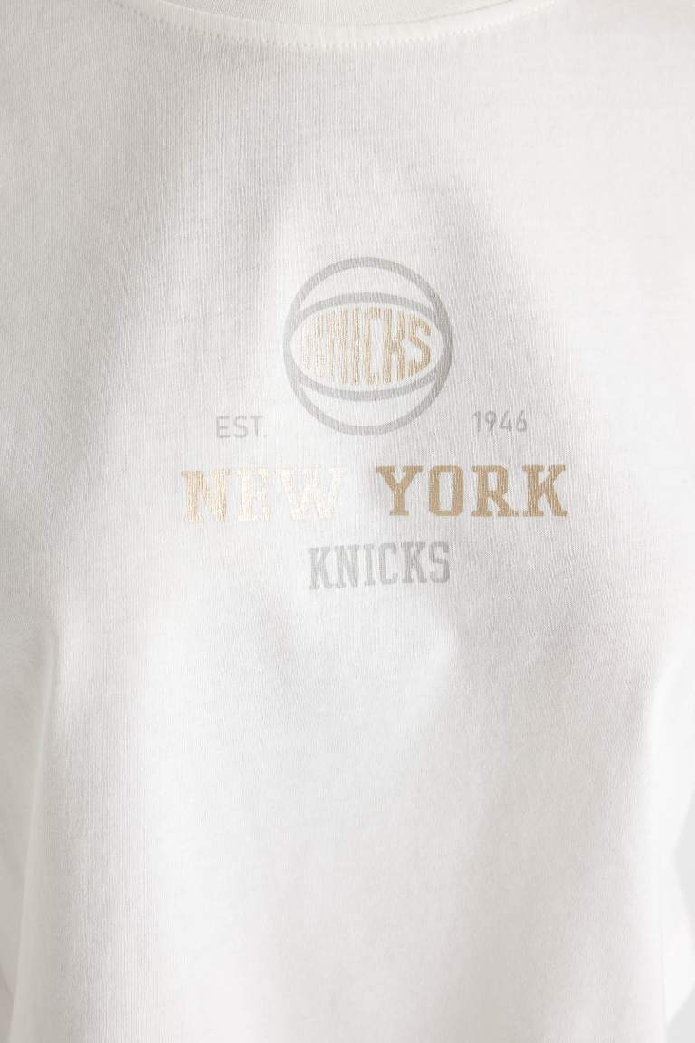 T-Shirt Manches Courtes Col Rond imprimé NBA New York Knicks