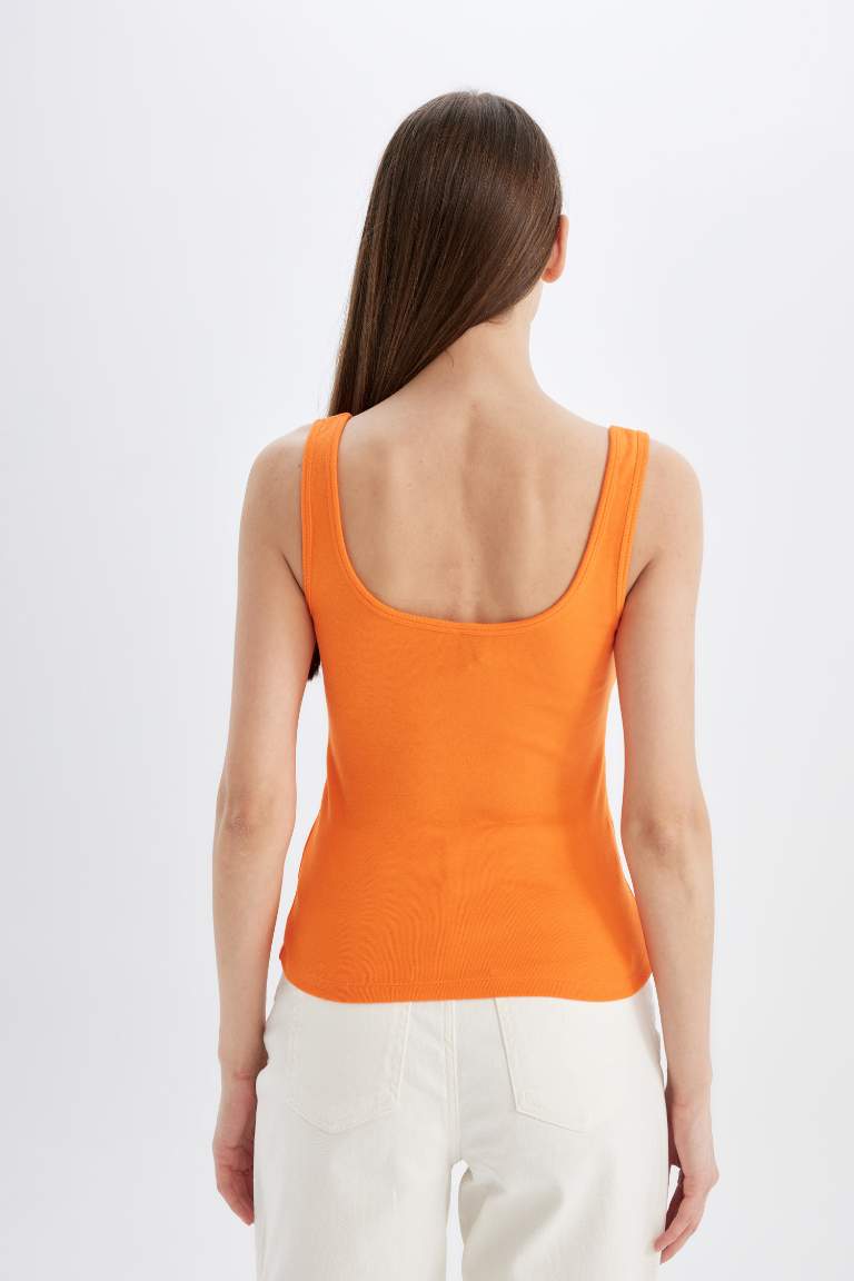 Slim Fit Crew Neck Ribbed Tank Top