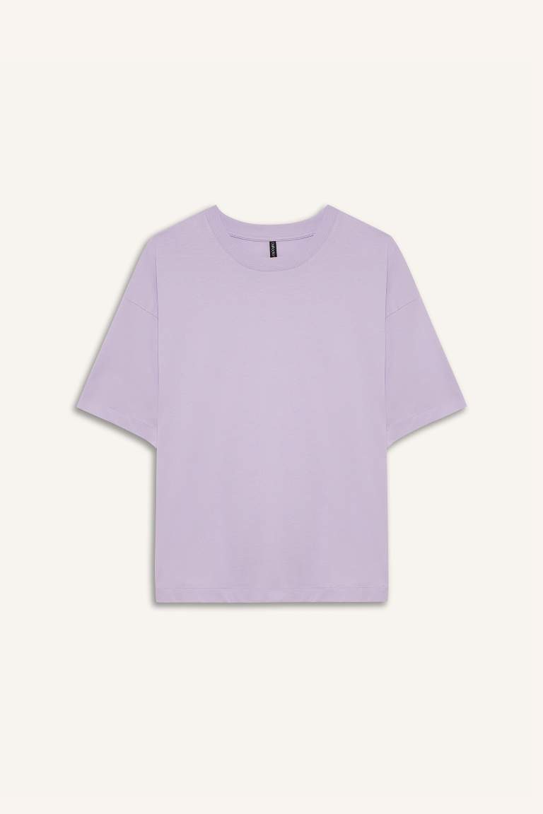 Oversize Fit Crew Neck Basic Cotton T-Shirt