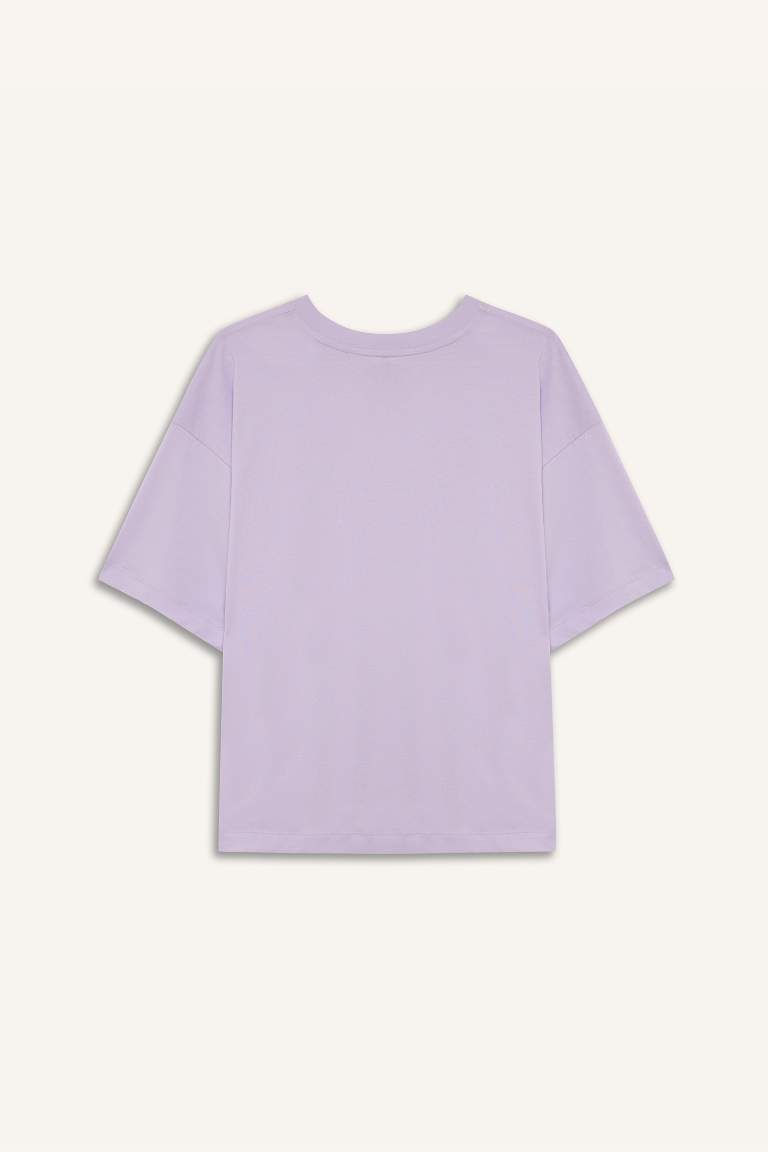 Oversize Fit Crew Neck Basic Cotton T-Shirt