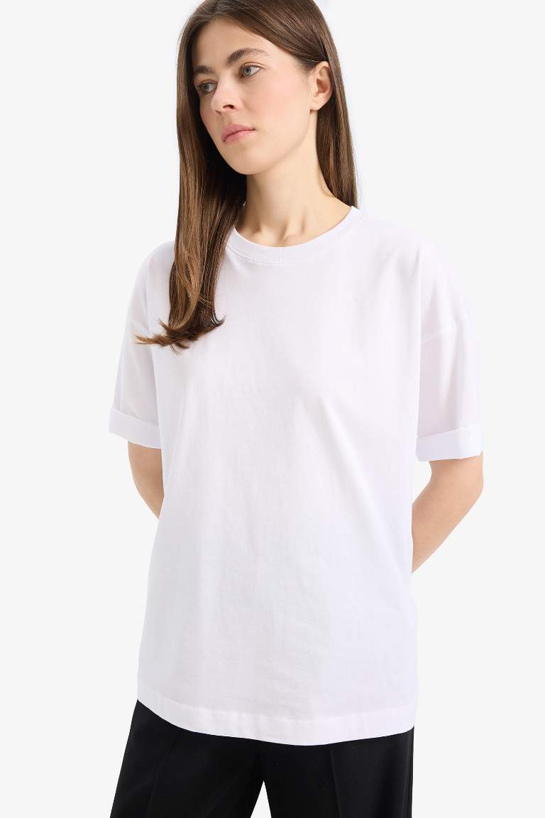 Oversize Fit Crew Neck Short Sleeve T-Shirt