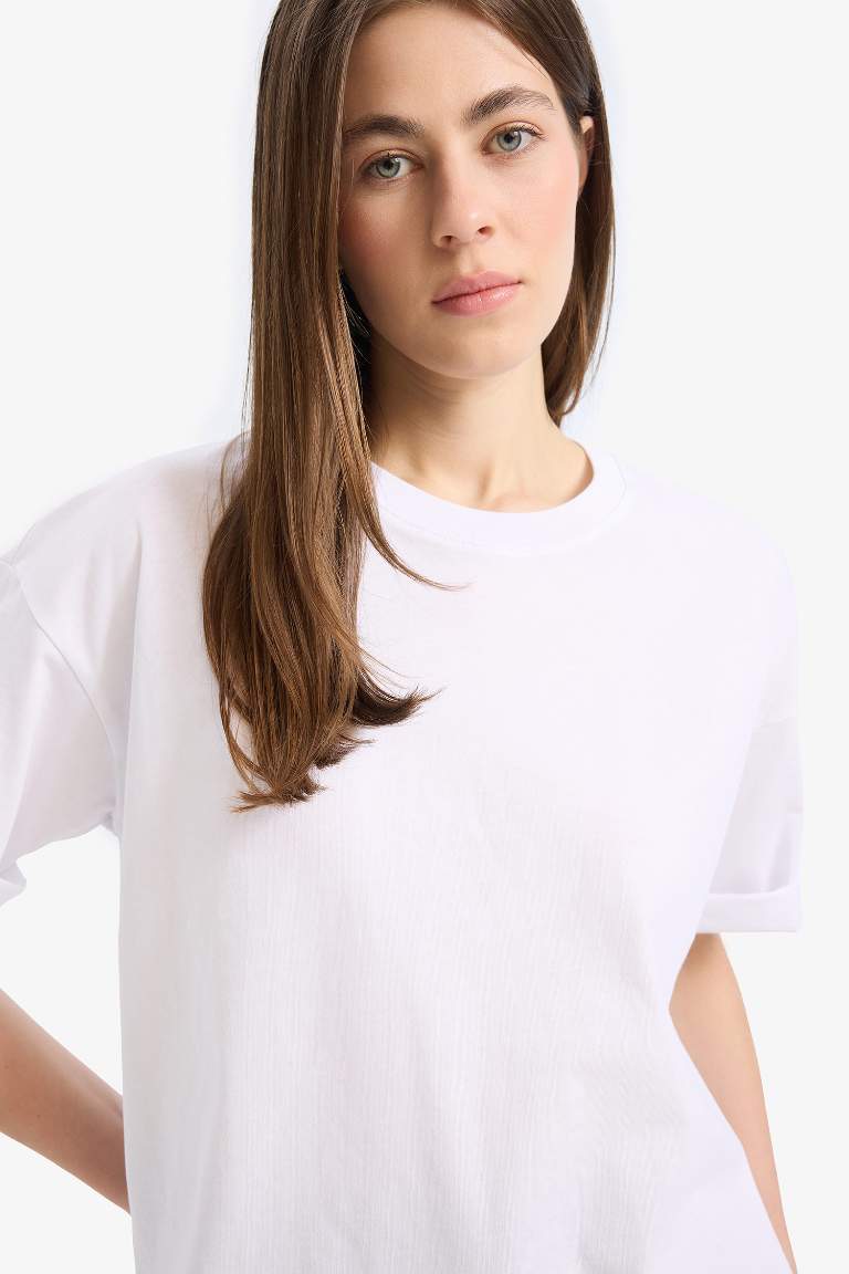 Oversize Fit Crew Neck Short Sleeve T-Shirt