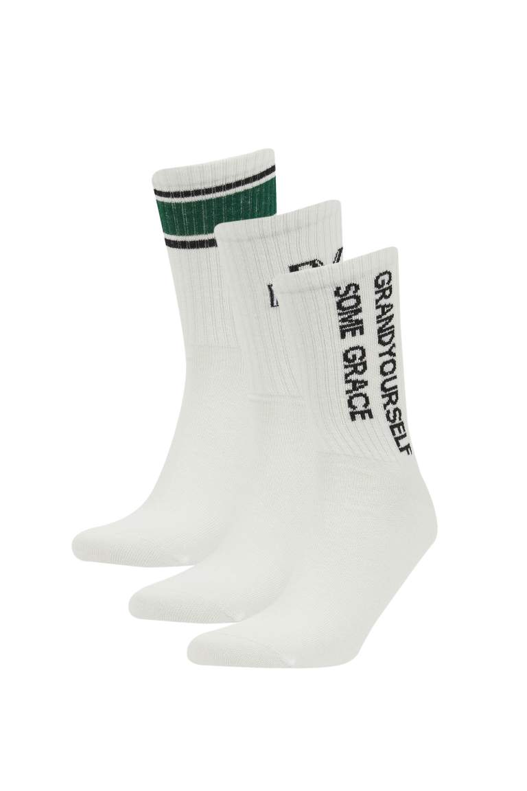 Chaussettes Longues en Coton Imprimées pour Homme - 3 Paires