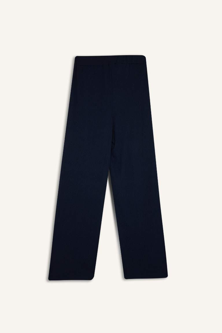 Wide Leg Regular Hem Trousers