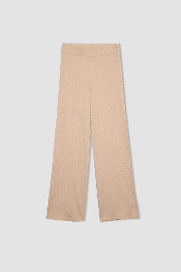 Wide Leg Regular Hem Trousers