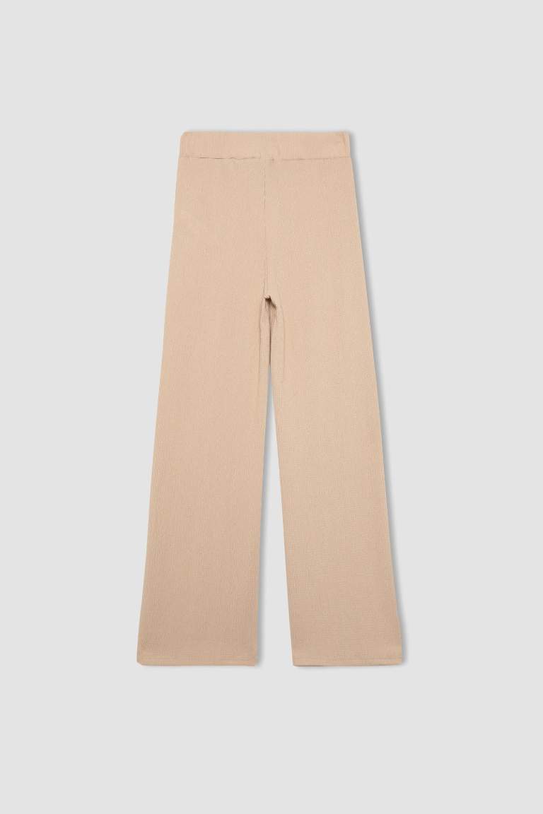 Wide Leg Regular Hem Trousers