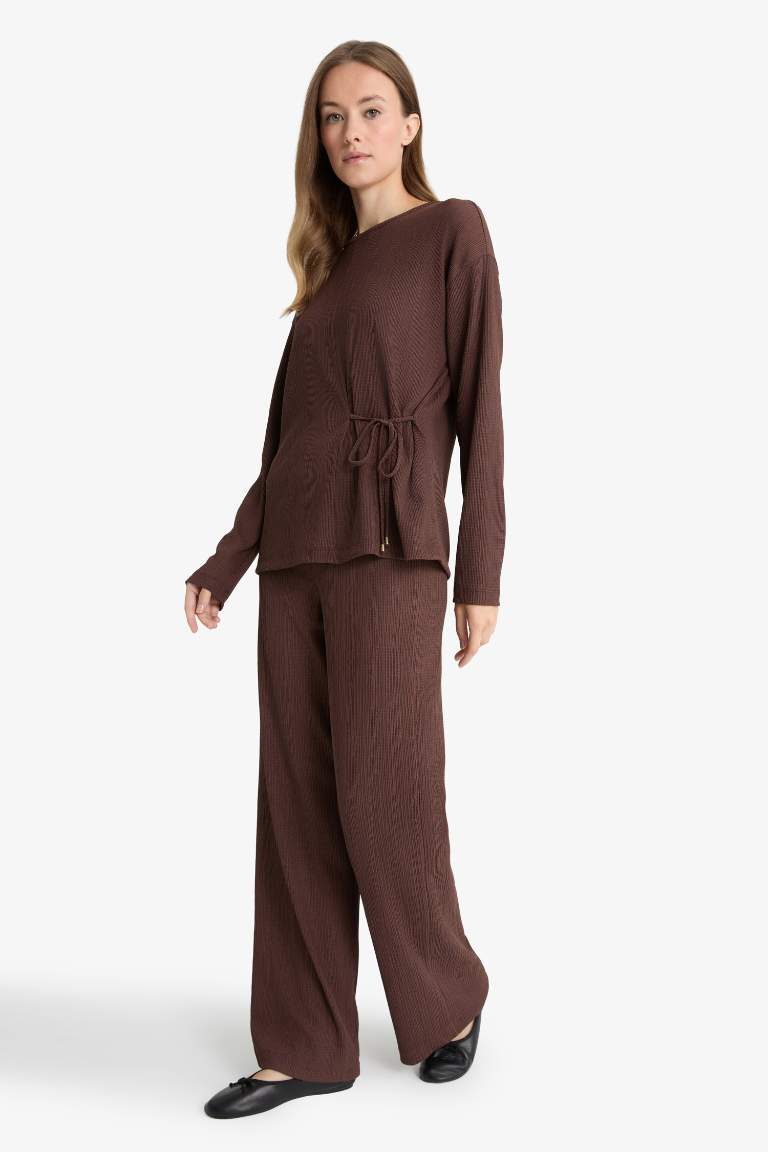 Straight Fit Düz Paça Bürümcük Pantolon