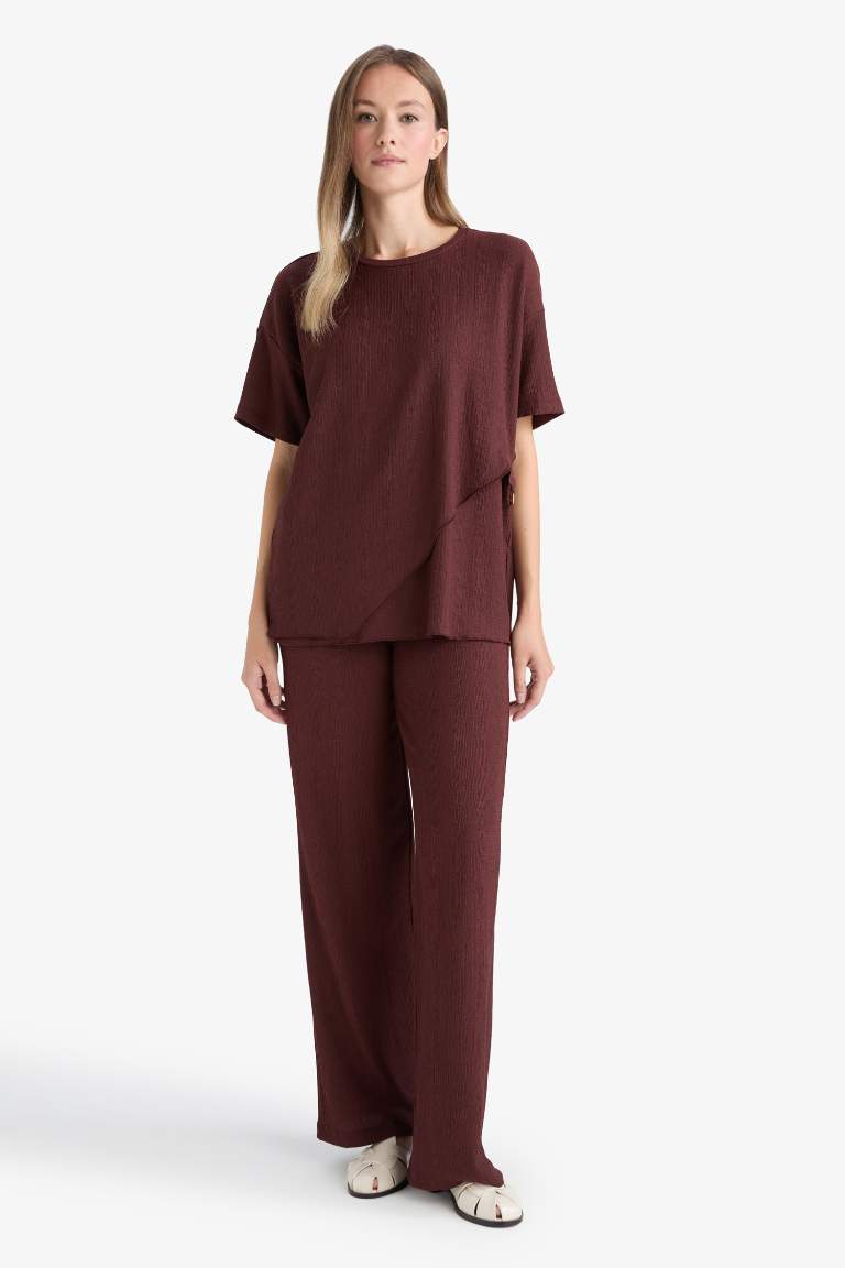Straight Fit Regular Hem Trousers