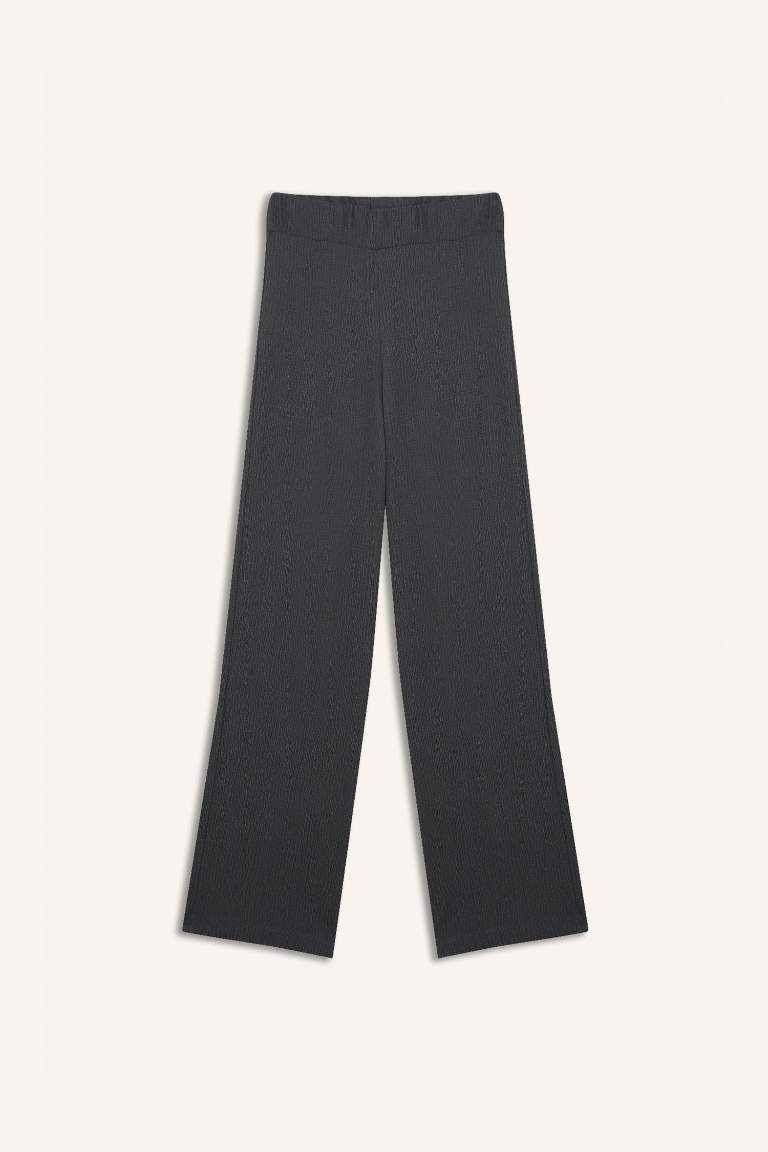 Wide Leg Regular Hem Trousers