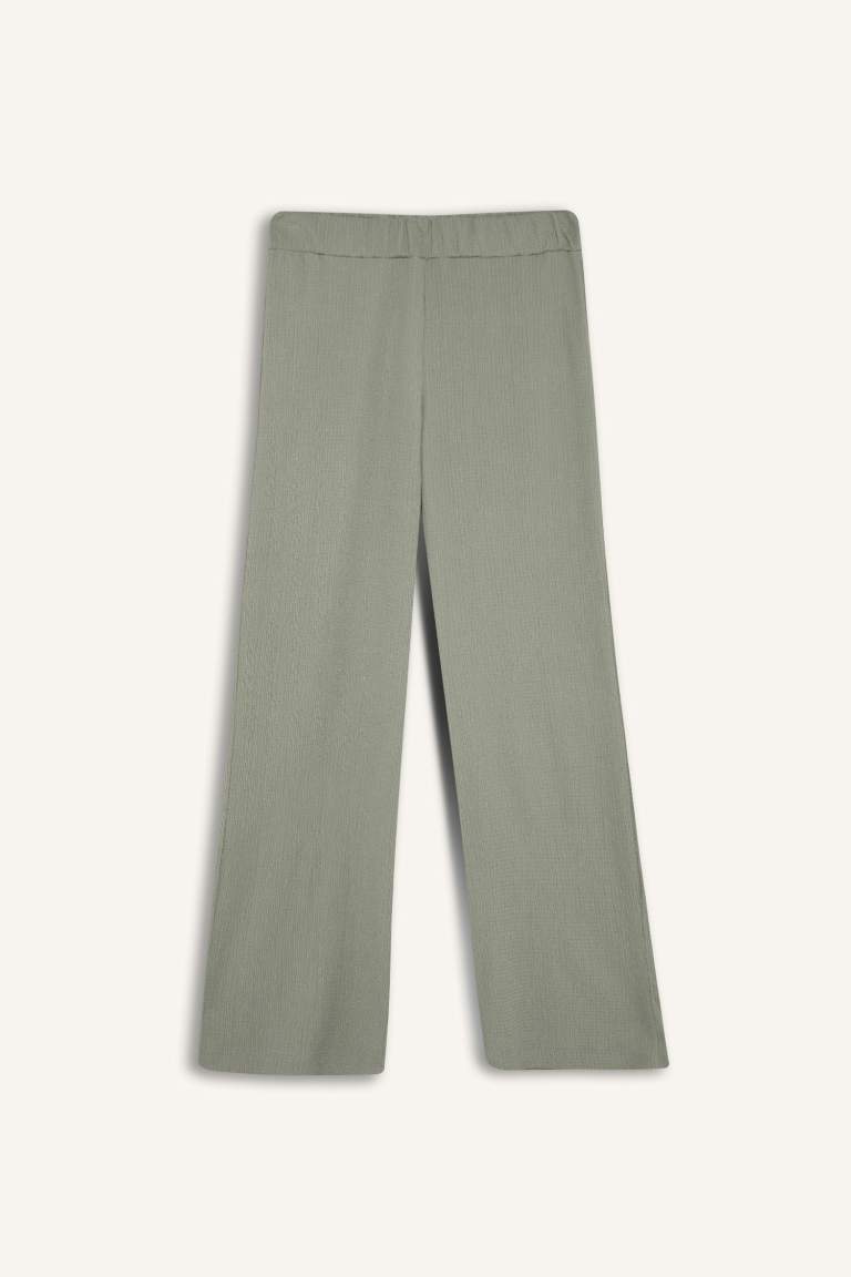 Pantalon plissé large à taille élastique