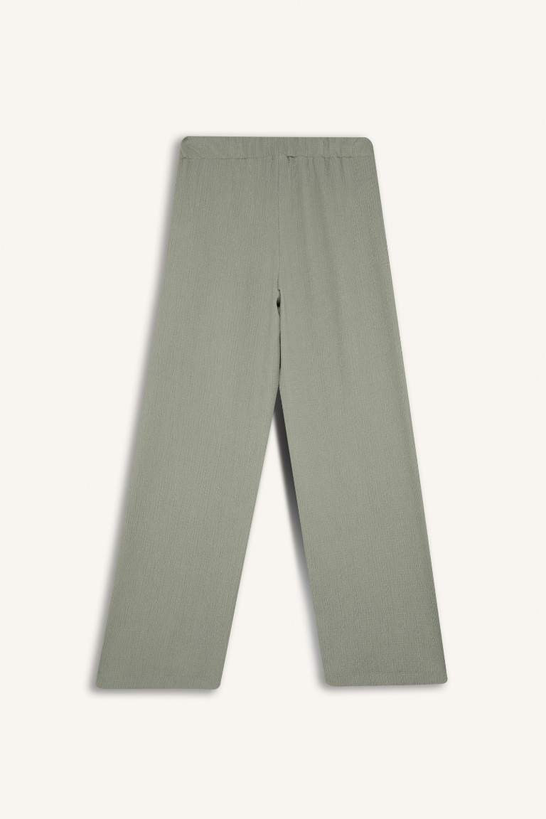 Pantalon plissé large à taille élastique