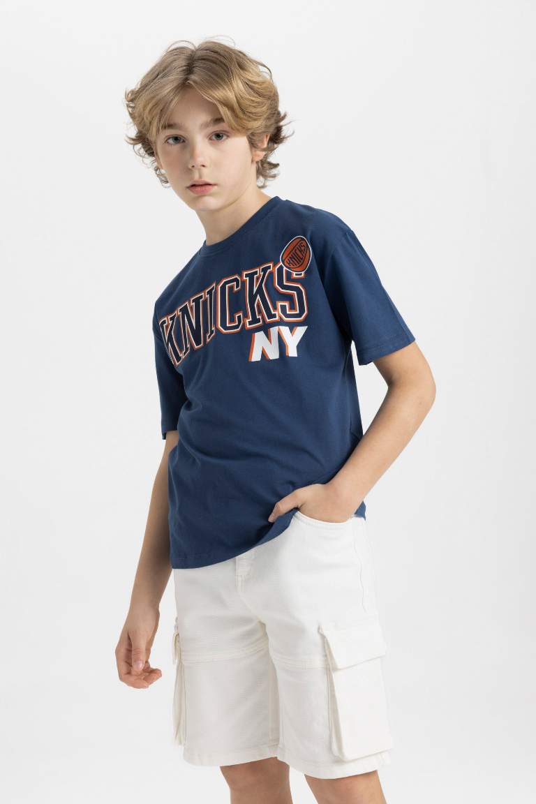 Boy NBA New York Knicks Oversize Fit Crew Neck T-Shirt