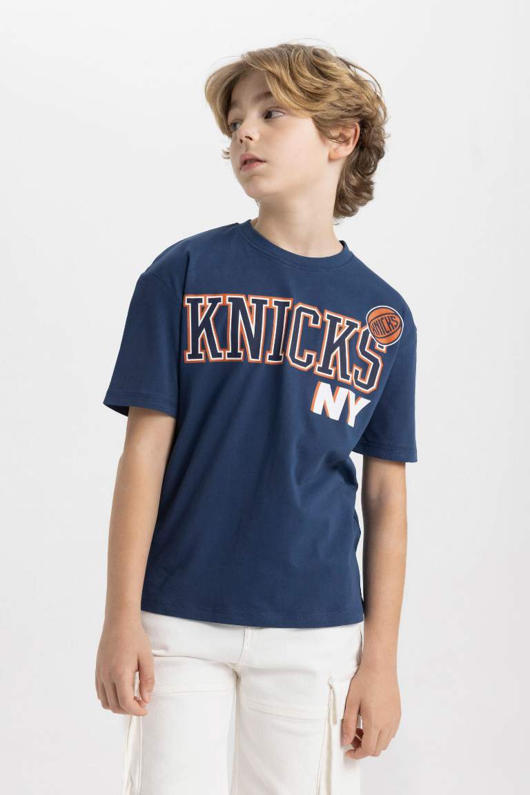 Boy NBA New York Knicks Oversize Fit Crew Neck T-Shirt