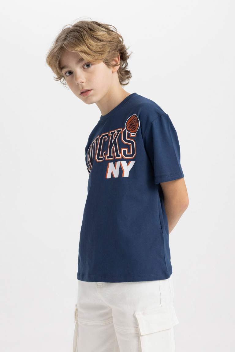 Boy NBA New York Knicks Oversize Fit Crew Neck T-Shirt