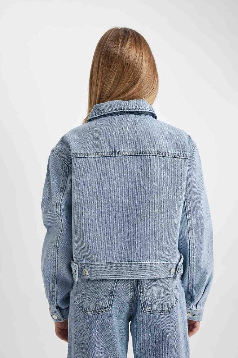 Veste Jean à Poches Pour Fille