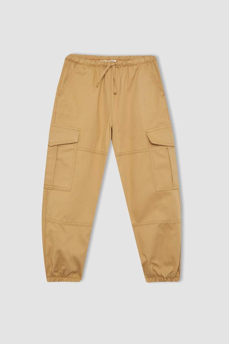 Girl Parachute Cargo Cotton Trousers