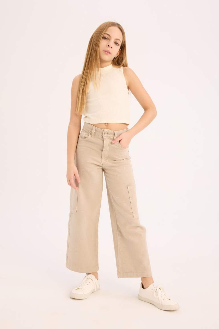Девочки, джинсы Wide Leg Cargo с широкими брюками