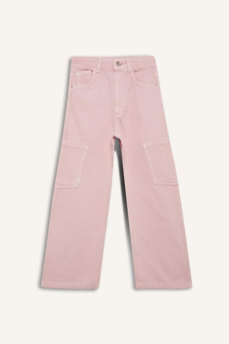 Girl Wide Leg Cargo Jeans