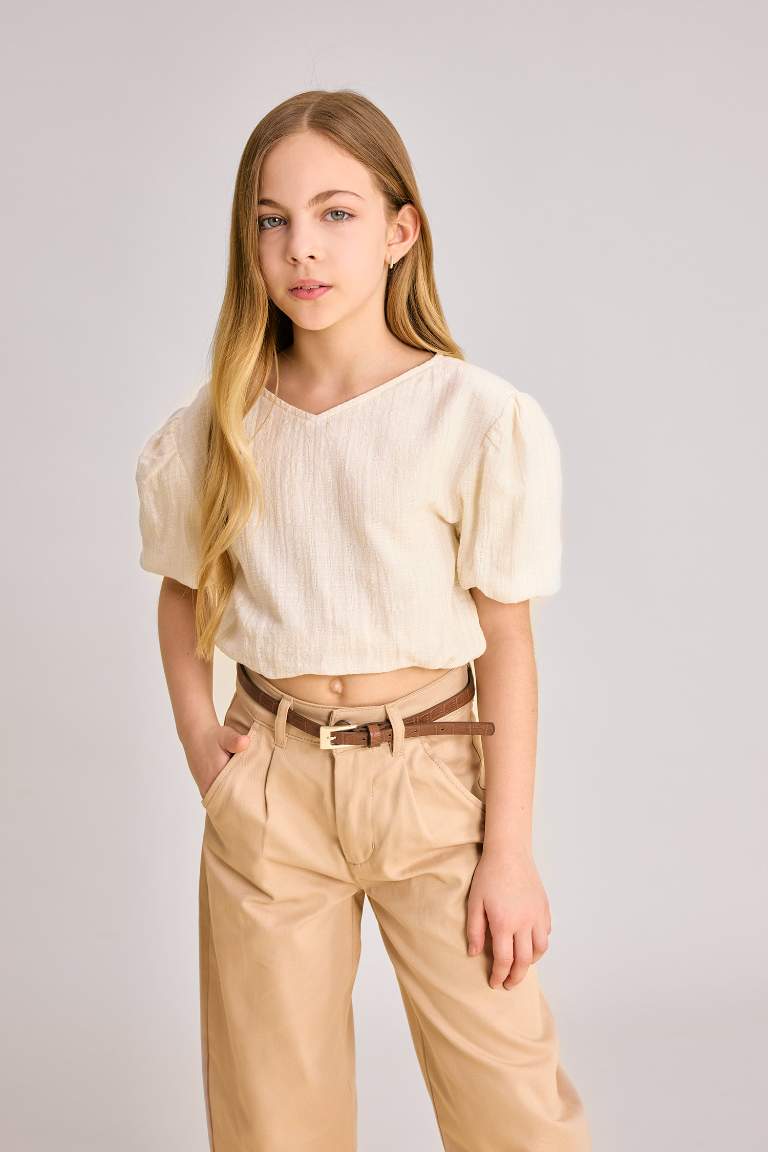 Blouse à Manches Courtes Pour Fille