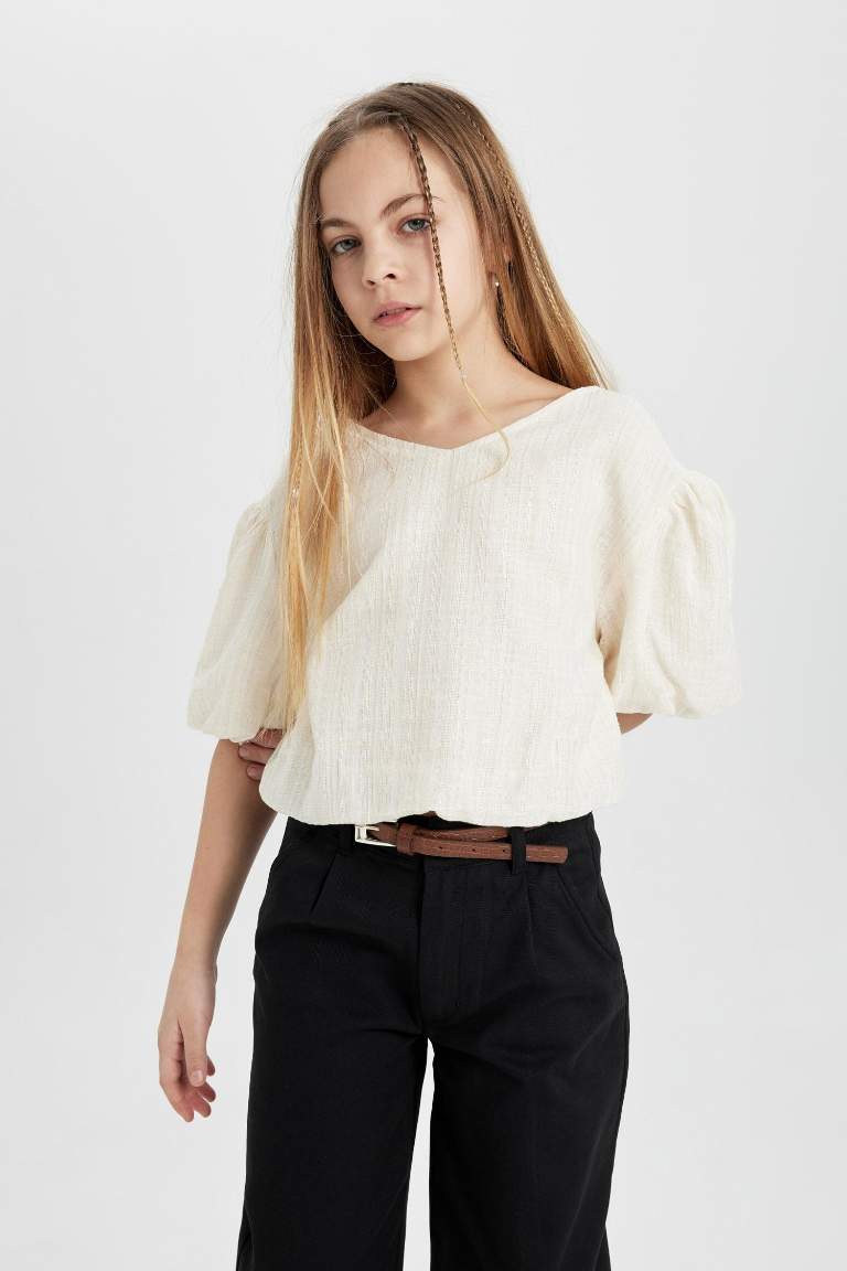 Blouse à Manches Courtes Pour Fille