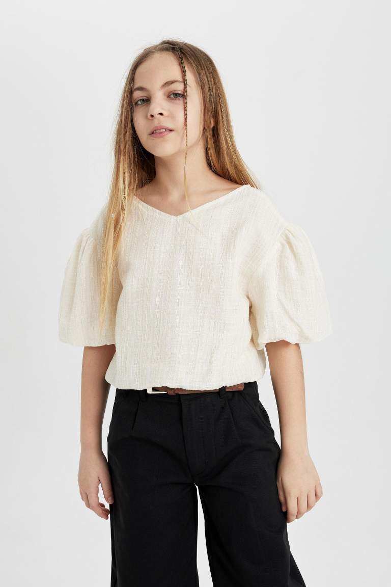 Blouse à Manches Courtes Pour Fille